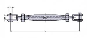 Śruba rzymska 8 rurowa z końcówkami widełki-widełki ocynkowana